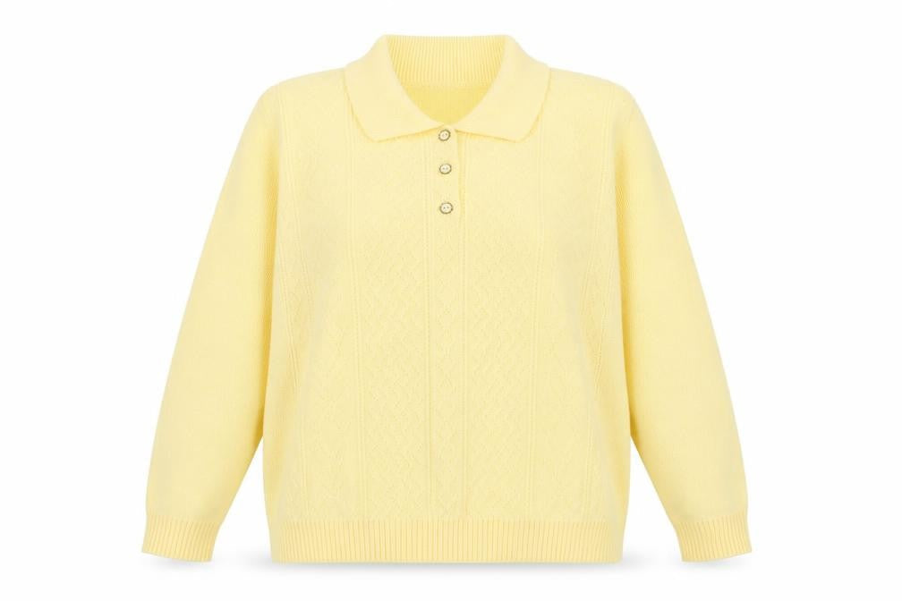 Lizzi Clarke Womens Yellow   Henley Jumper Size L