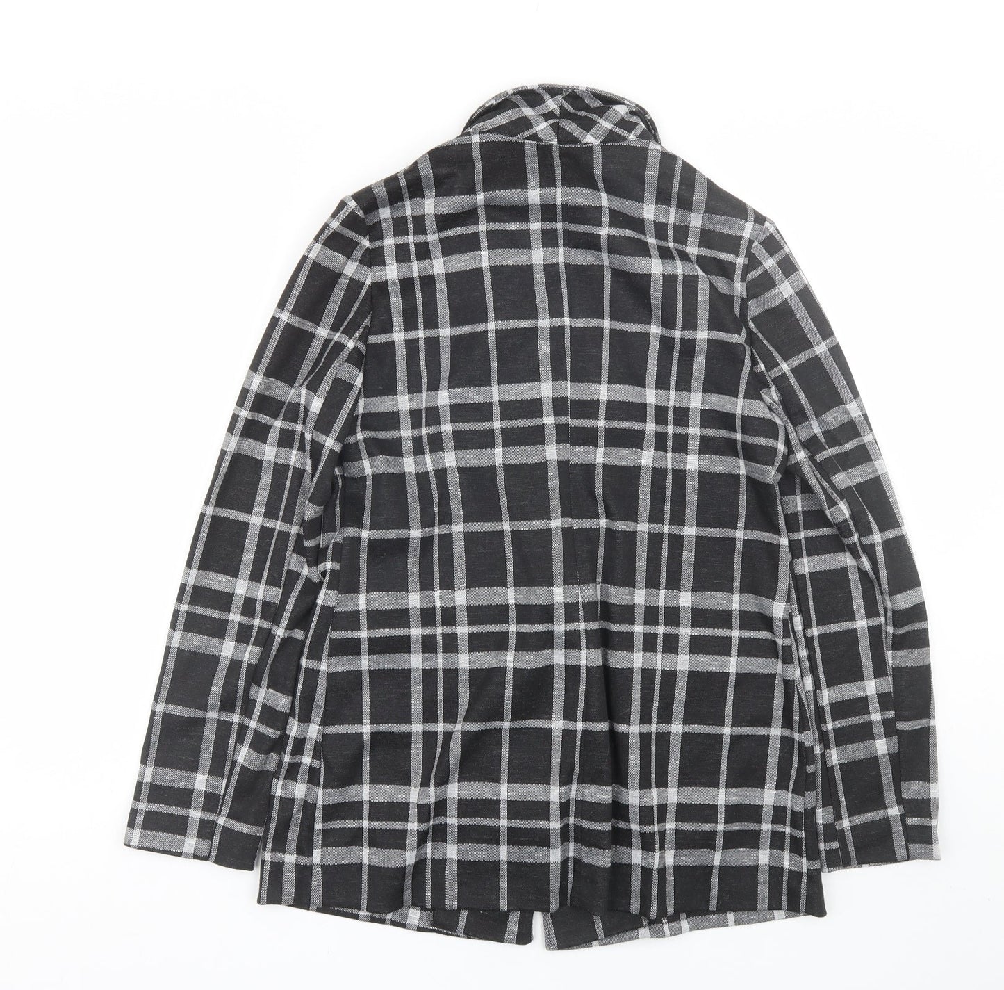 Primark Womens Black Plaid  Jacket Suit Size 8