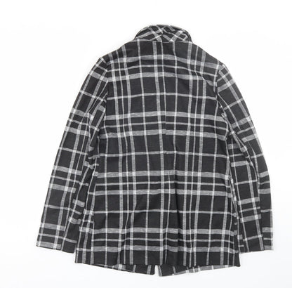 Primark Womens Black Plaid  Jacket Suit Size 8