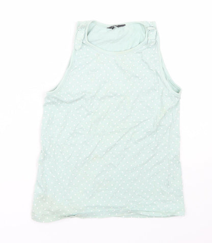 George Girls Green Polka Dot  Basic Tank Size 11-12 Years