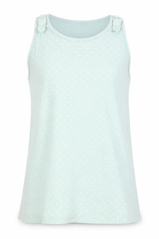 George Girls Green Polka Dot  Basic Tank Size 11-12 Years