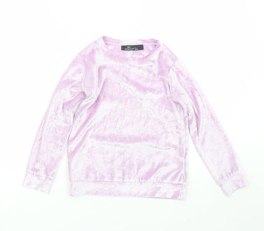 Style it up Girls Purple  Velour Basic T-Shirt Size 7-8 Years