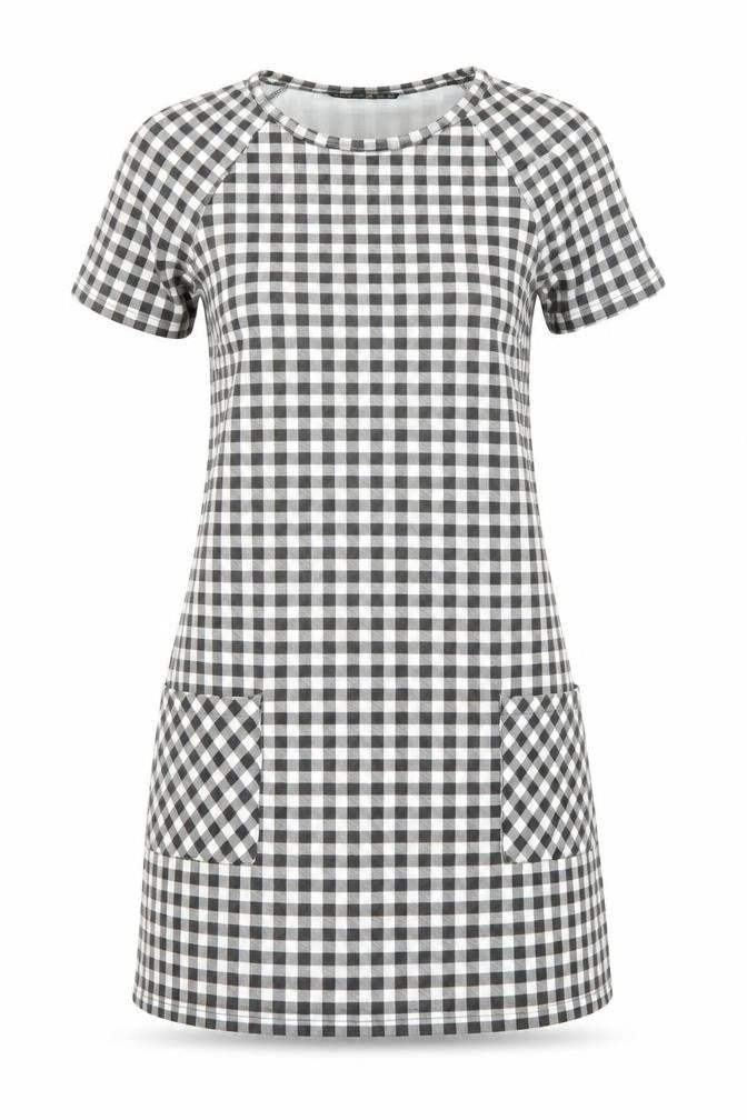 Atmosphere Womens Black Check  T-Shirt Dress  Size 10