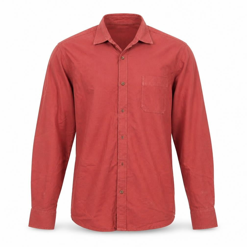 Easy Mens Red    Button-Up Size L