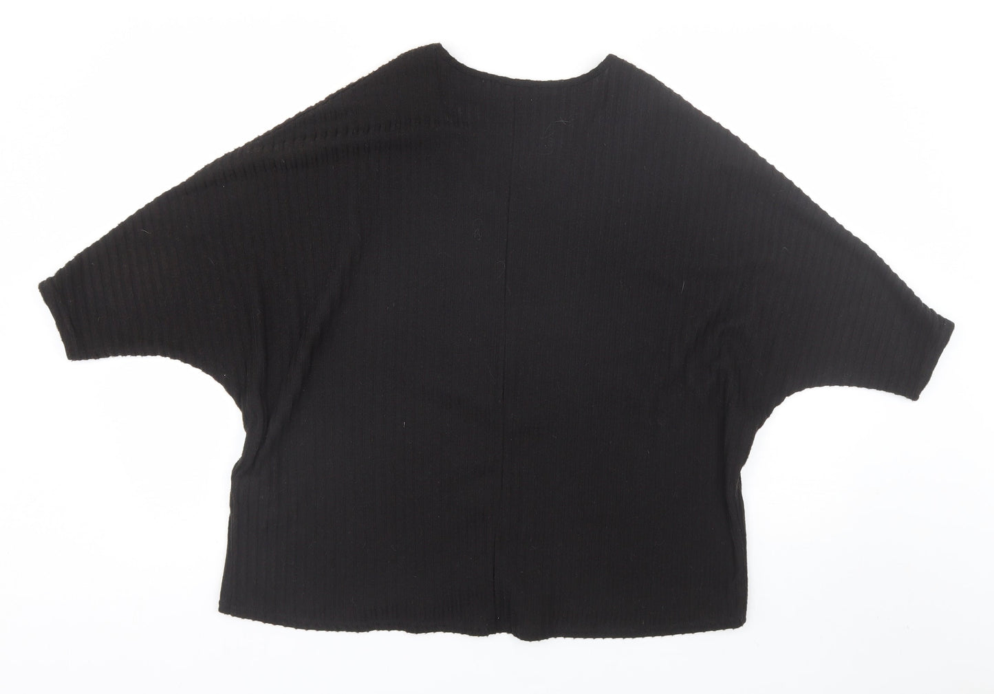 New Look Womens Black Striped  Basic T-Shirt Size S
