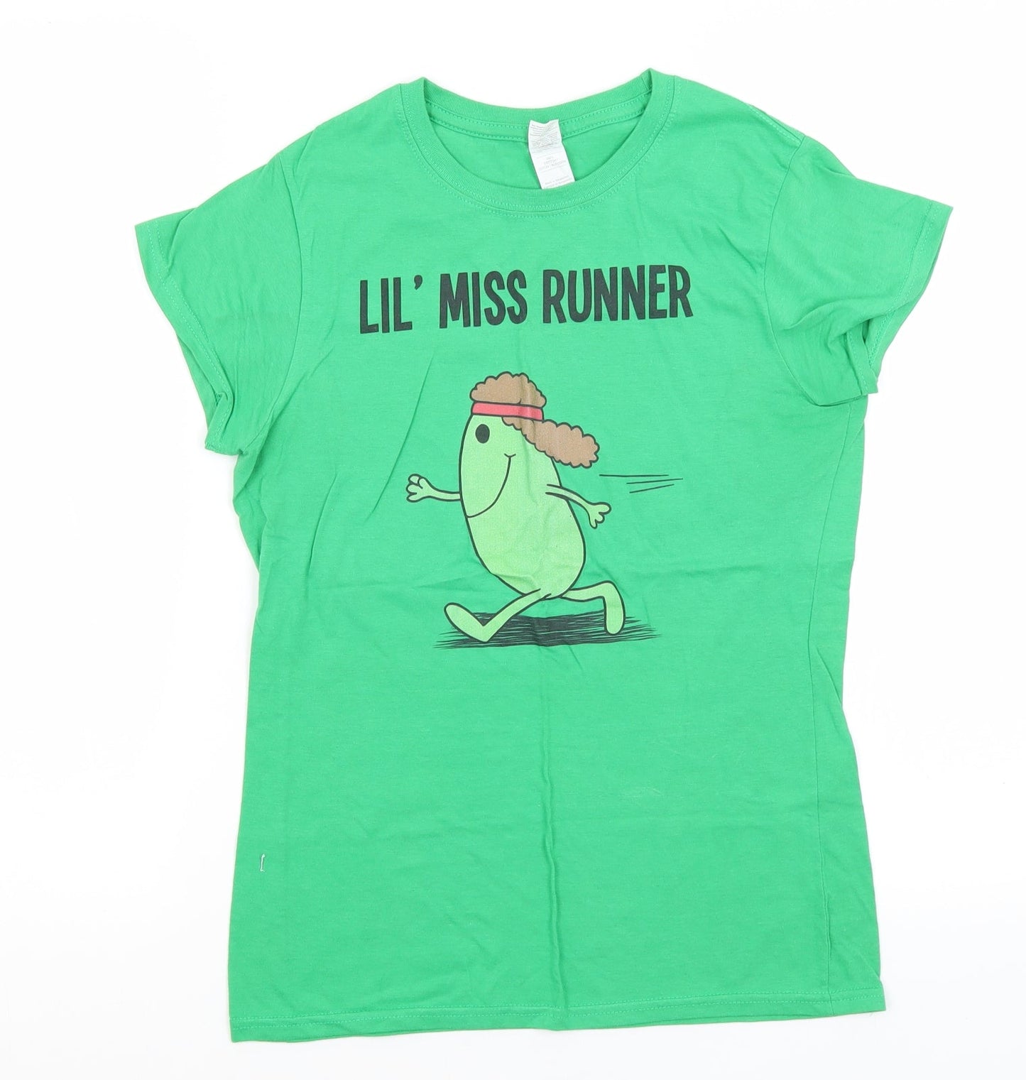 Gildan Womens Green   Basic T-Shirt Size M  - Lil' Miss Runner