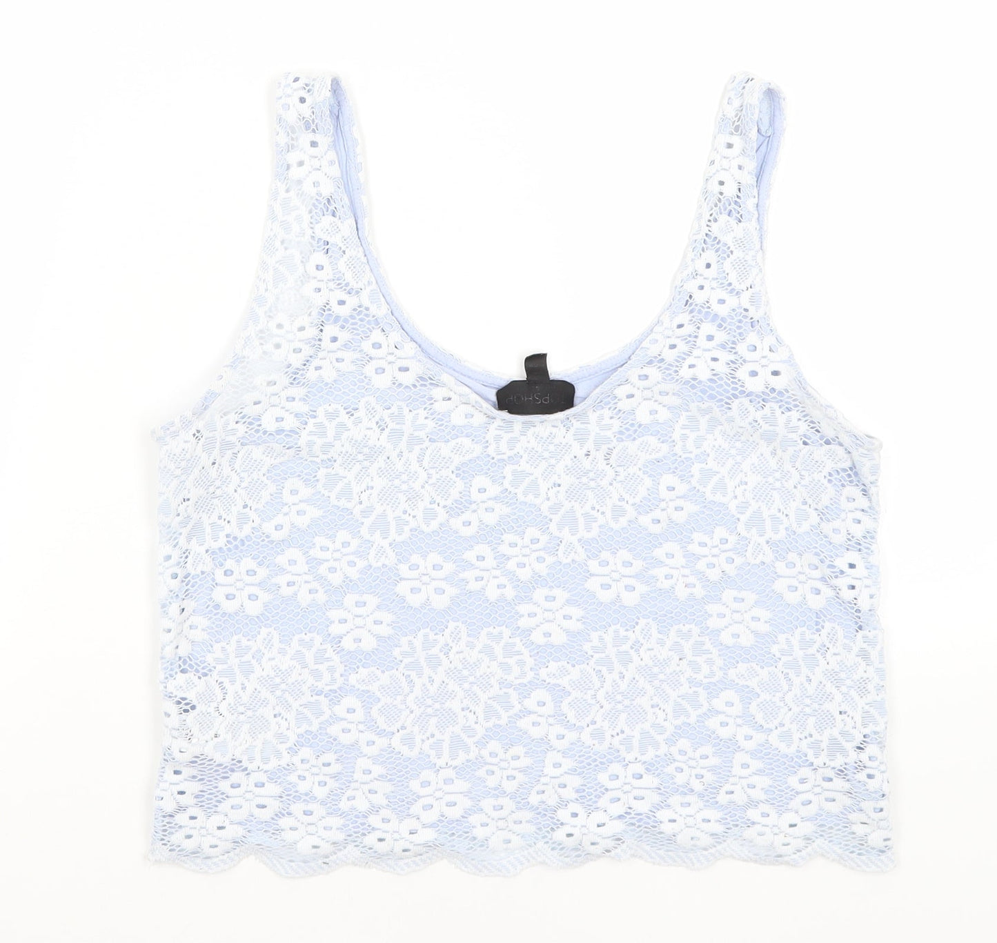 Topshop Womens Blue Floral  Cropped Tank Size 6
