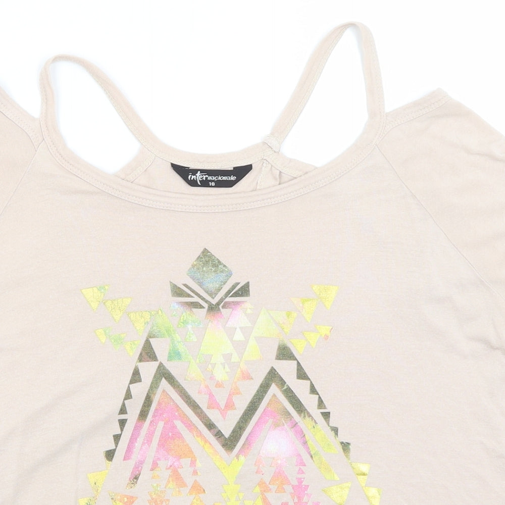 Internationale Womens Pink   Basic T-Shirt Size 10