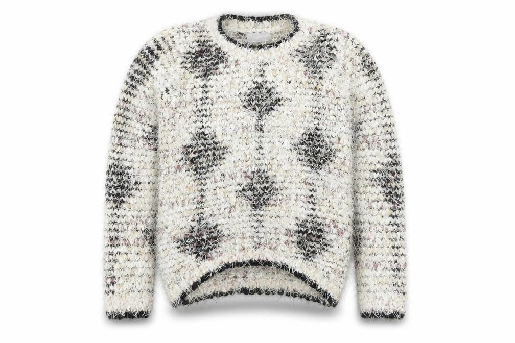 Matalan Girls Beige Argyle/Diamond  Pullover Jumper Size 8-9 Years