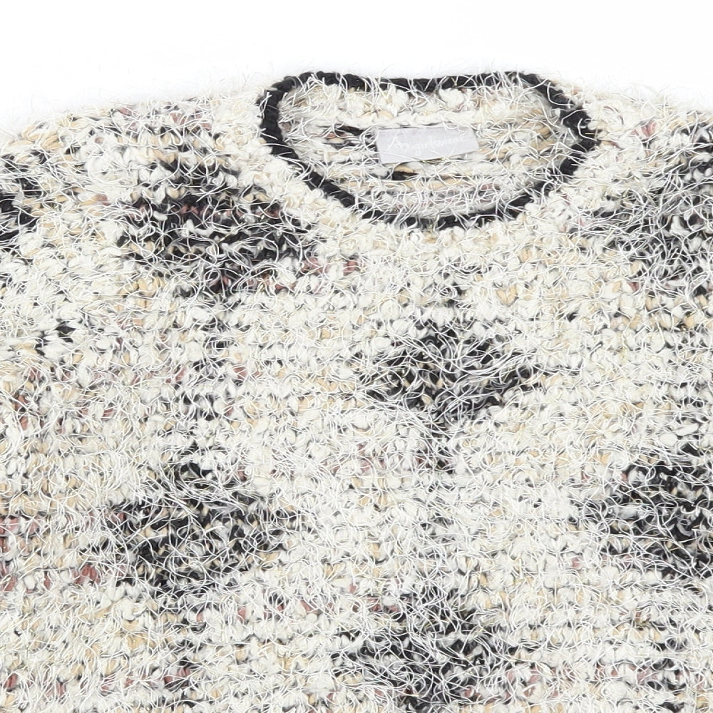 Matalan Girls Beige Argyle/Diamond  Pullover Jumper Size 8-9 Years