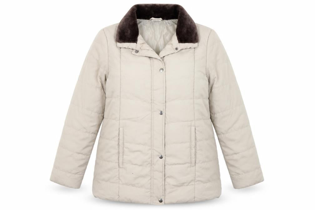 Ann De Lancay Womens Grey   Quilted Coat Size M
