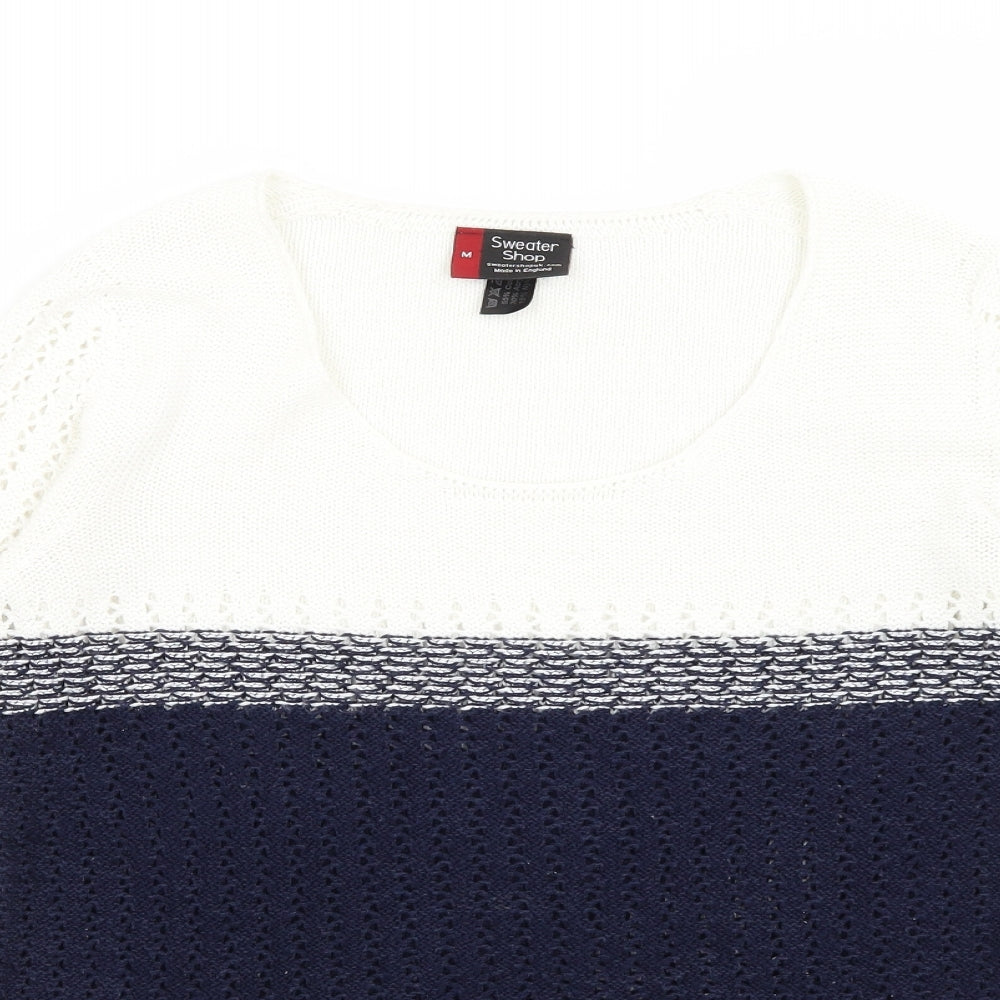 Sweater Shop Womens White   Pullover Jumper Size M