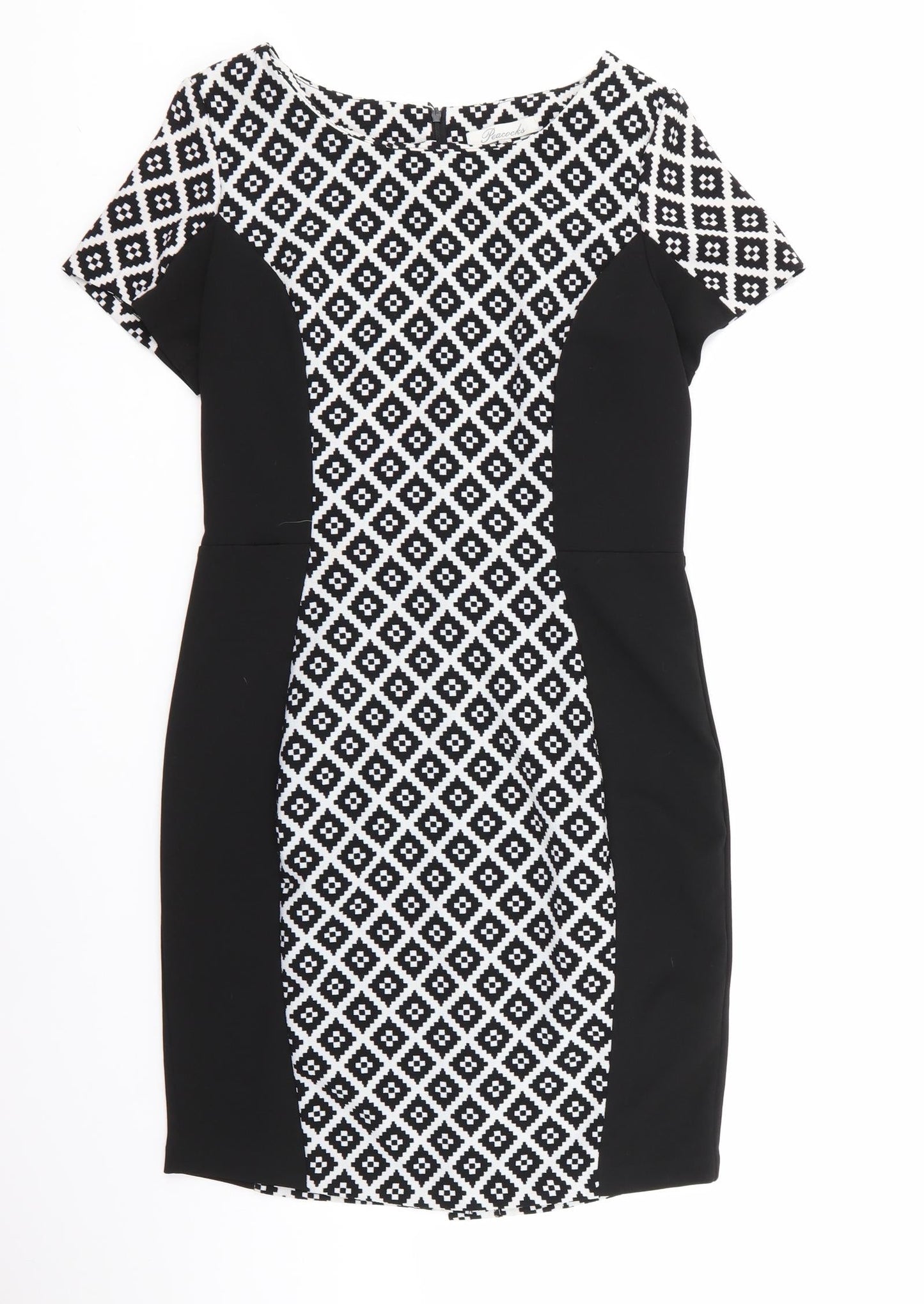 Peacocks Womens Multicoloured Geometric  Fit & Flare  Size 12