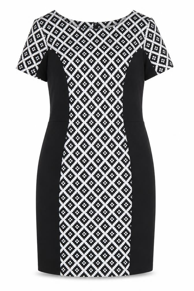 Peacocks Womens Multicoloured Geometric  Fit & Flare  Size 12