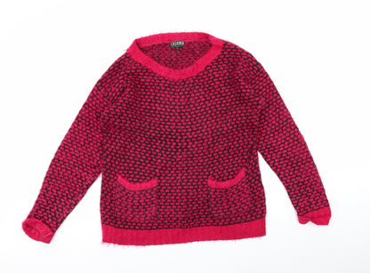 Preloved casamia Womens Red Geometric  Pullover Jumper Size M - Front