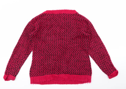 Preloved casamia Womens Red Geometric  Pullover Jumper Size M - Back