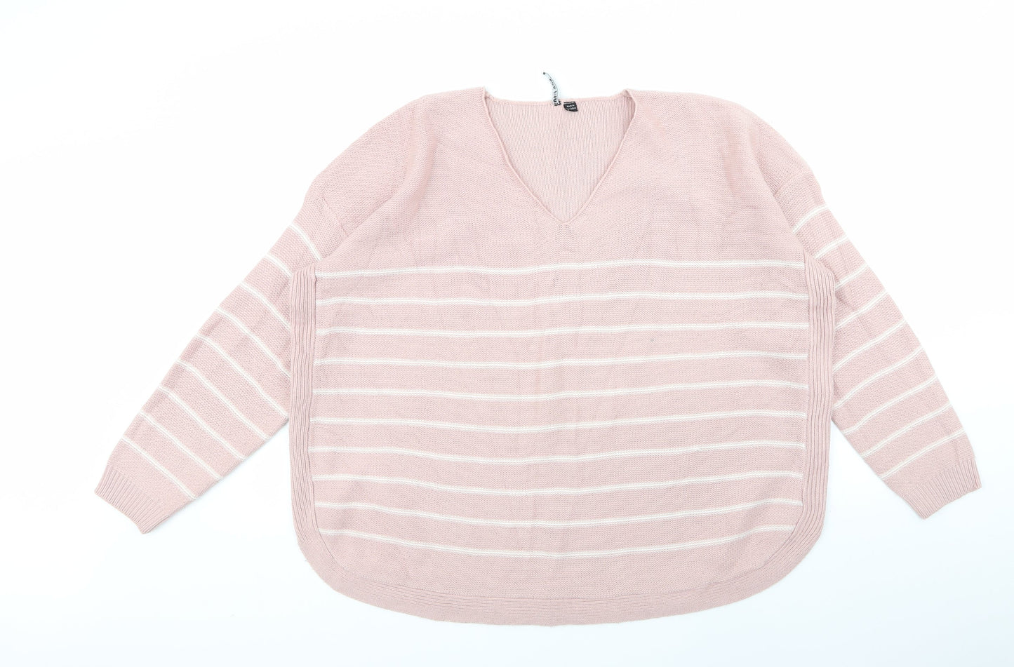 CASUALS  Womens Pink Striped  Pullover Jumper Size M