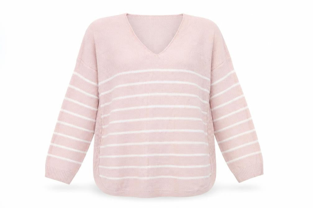 CASUALS  Womens Pink Striped  Pullover Jumper Size M