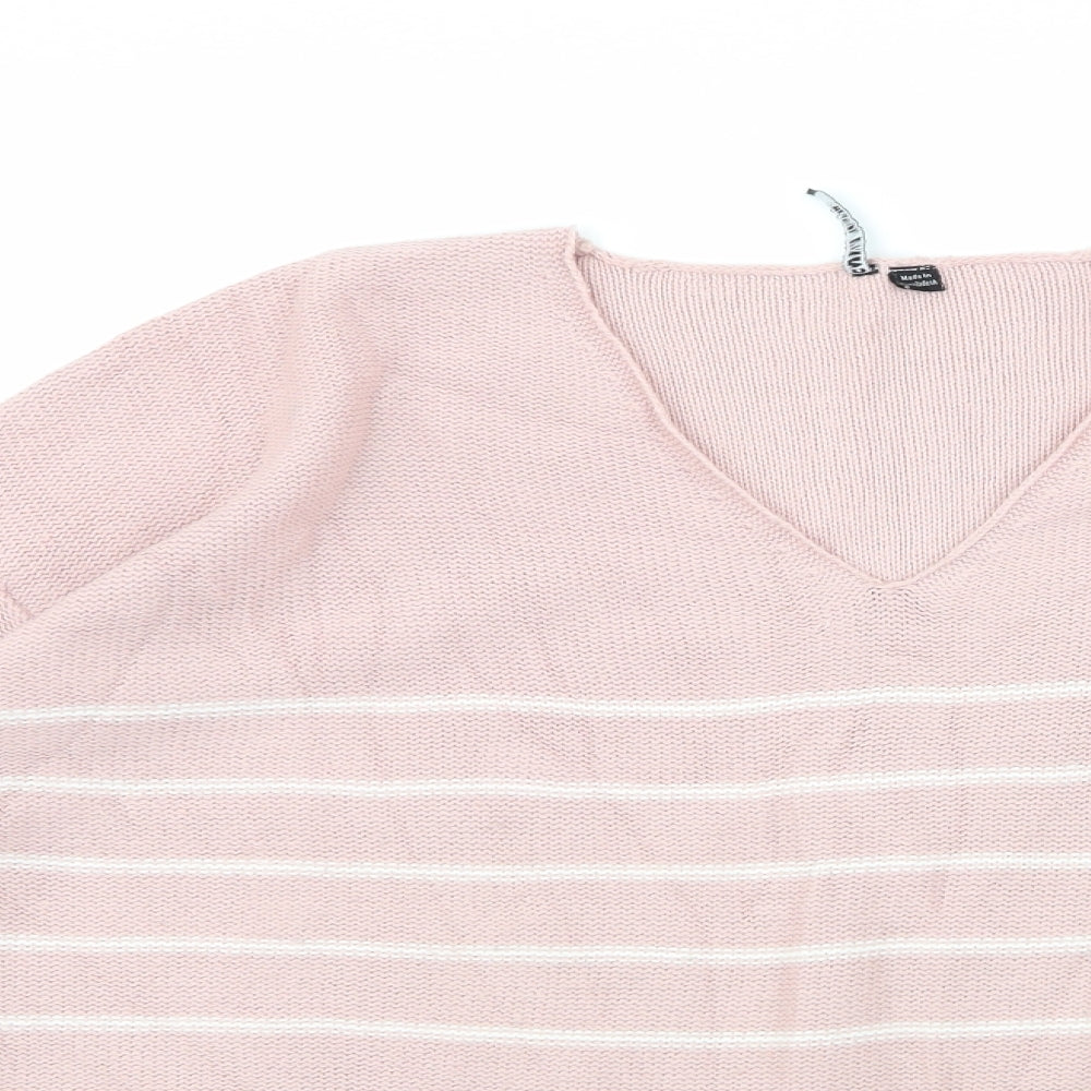 CASUALS  Womens Pink Striped  Pullover Jumper Size M