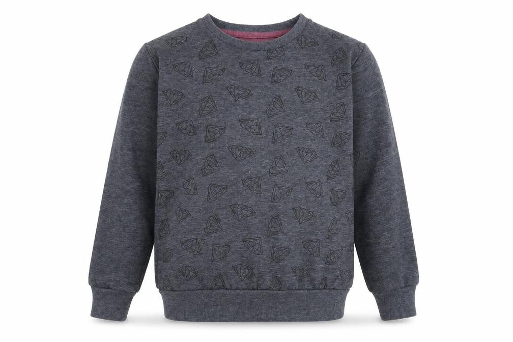 Primark Boys Grey   Pullover Sweatshirt Size 9-10 Years  - Diamond Pattern