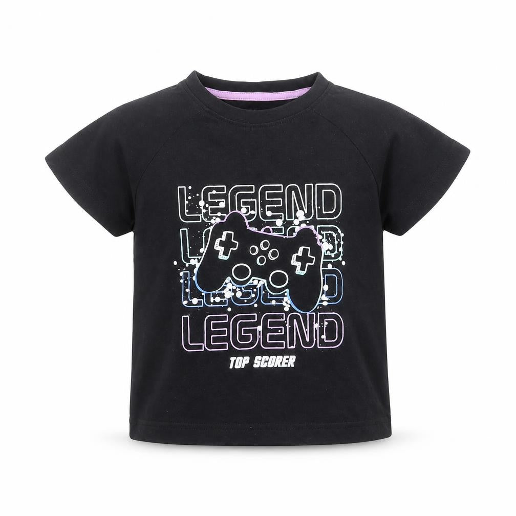 Matalan Boys Black   Basic T-Shirt Size 5 Years  - gaming