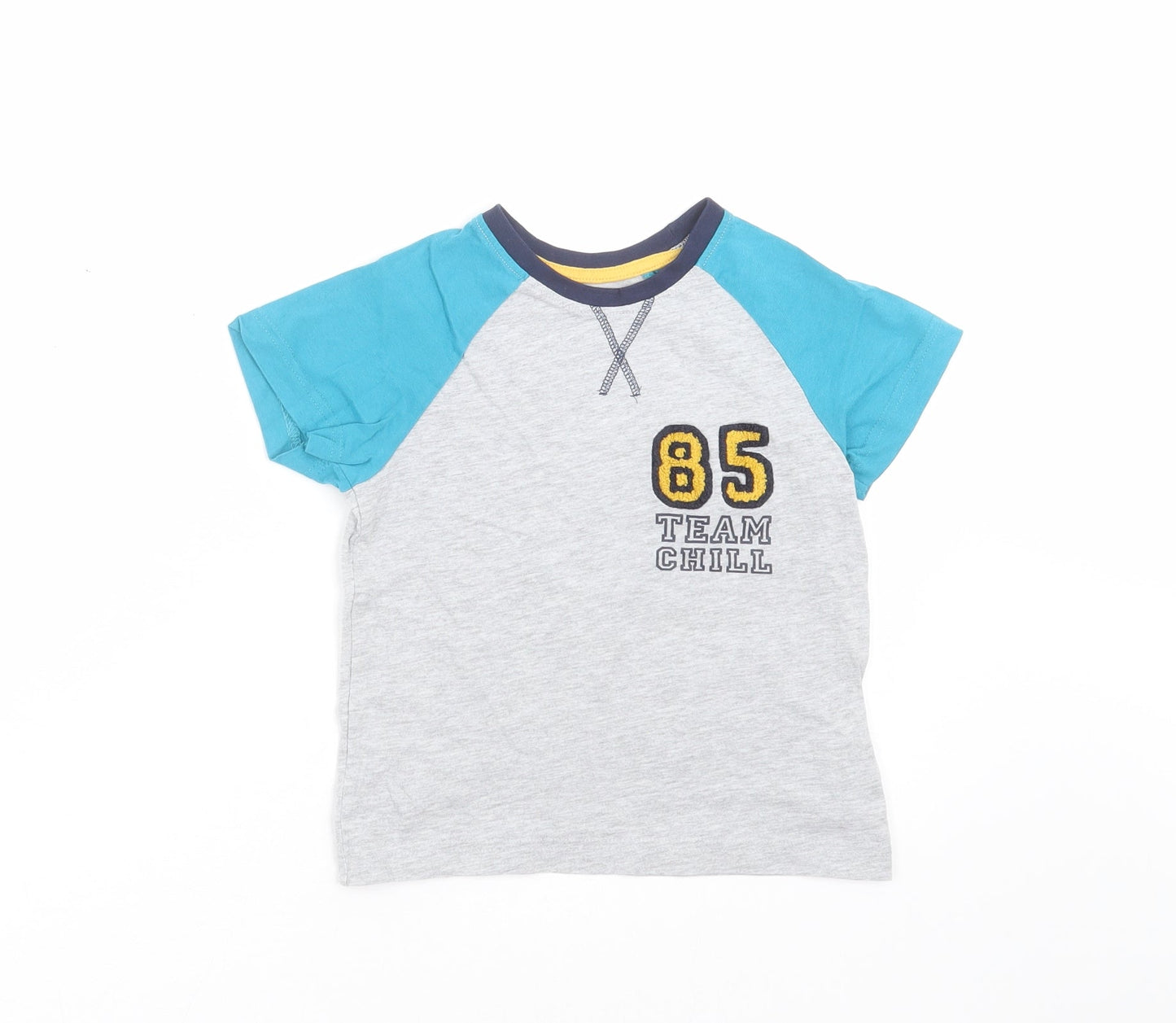 Matalan Boys Grey Solid   Pyjama Top Size 5 Years  - team chill