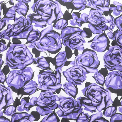 Preloved Autonomy Womens Purple Floral  Basic Blouse Size 10 - Label