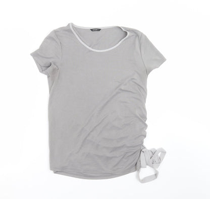 Roman Womens Grey   Basic T-Shirt Size 12  - ruched side