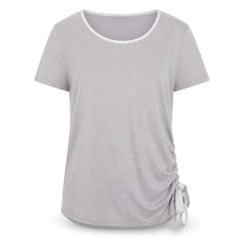 Roman Womens Grey   Basic T-Shirt Size 12  - ruched side