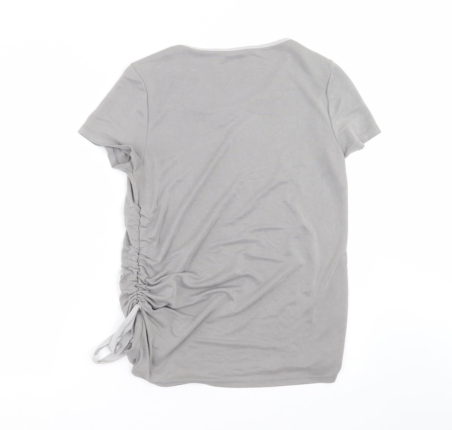 Roman Womens Grey   Basic T-Shirt Size 12  - ruched side