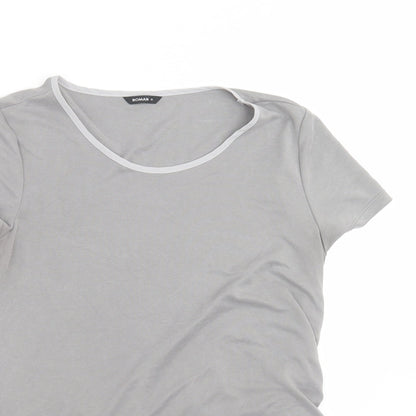 Roman Womens Grey   Basic T-Shirt Size 12  - ruched side