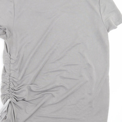 Roman Womens Grey   Basic T-Shirt Size 12  - ruched side