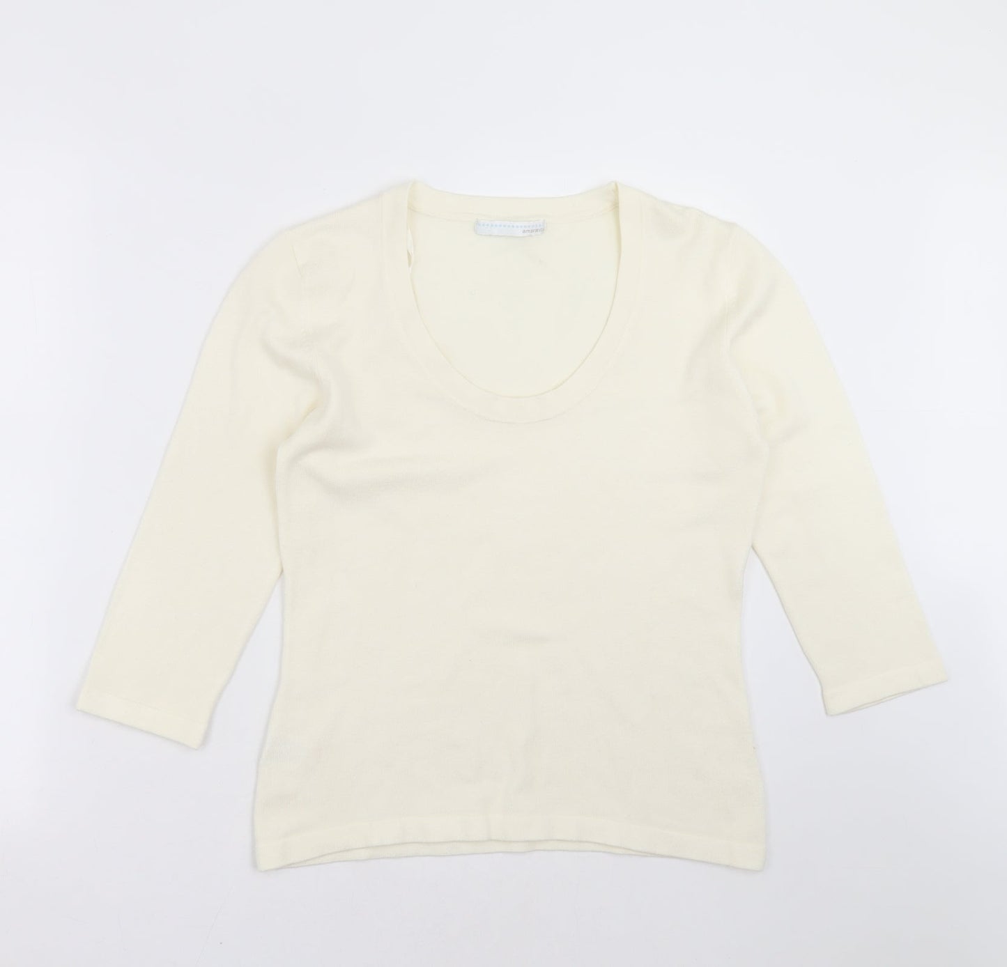 AMARANTO Womens Ivory  Knit Pullover Jumper Size 12