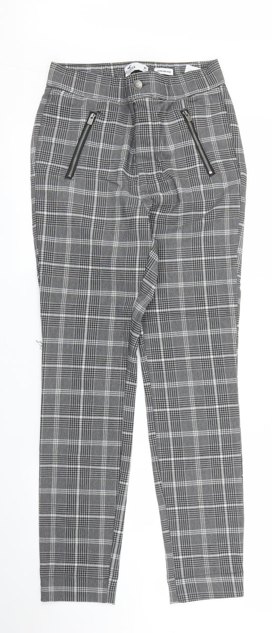 Hollister Womens Grey Plaid  Carrot Trousers Size M L27 in