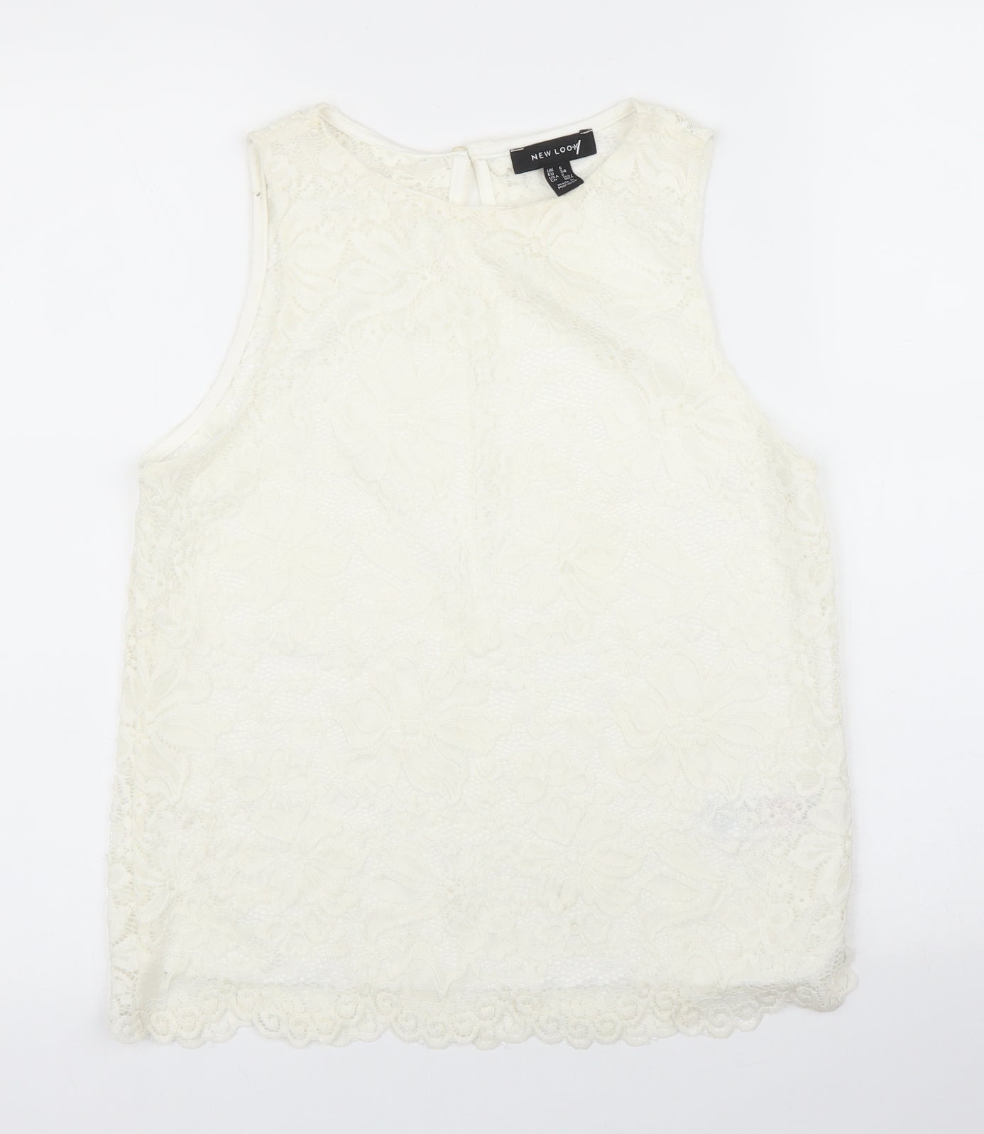 New Look Womens Ivory Floral  Basic Blouse Size 6
