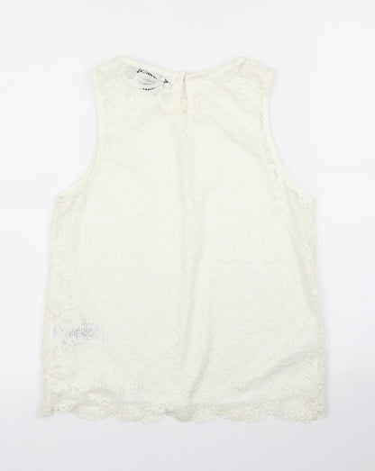 New Look Womens Ivory Floral  Basic Blouse Size 6