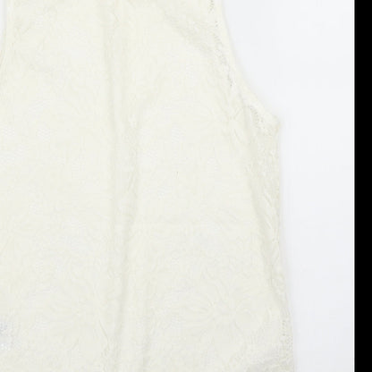 New Look Womens Ivory Floral  Basic Blouse Size 6