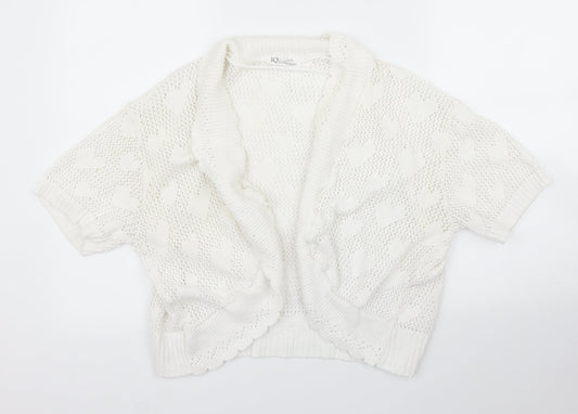 IQ Collection Womens White   Cardigan Jumper Size M