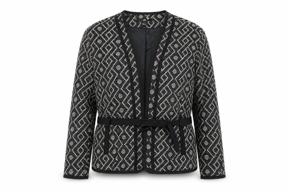 H&M Womens Black Geometric  Jacket Blazer Size S
