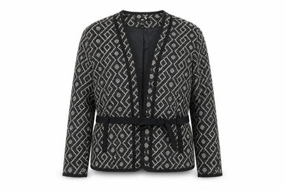 H&M Womens Black Geometric  Jacket Blazer Size S