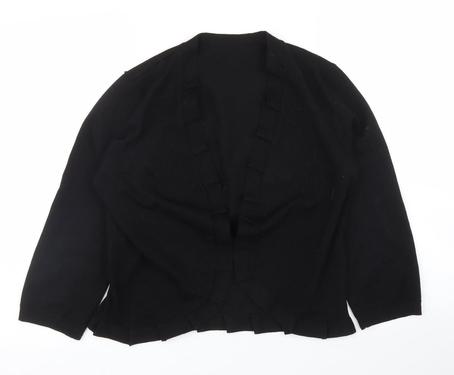 Preworn Womens Black  Rayon Cardigan Jumper Size M