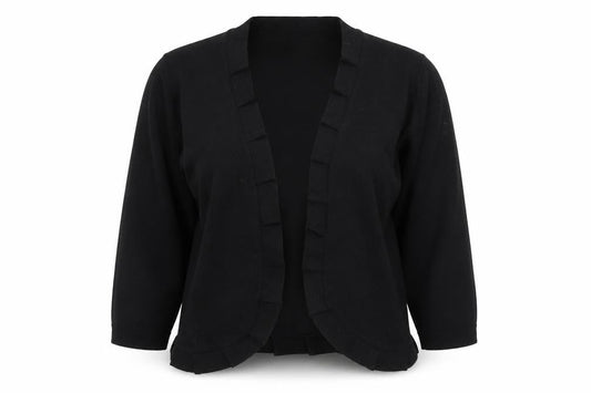 Preworn Womens Black  Rayon Cardigan Jumper Size M