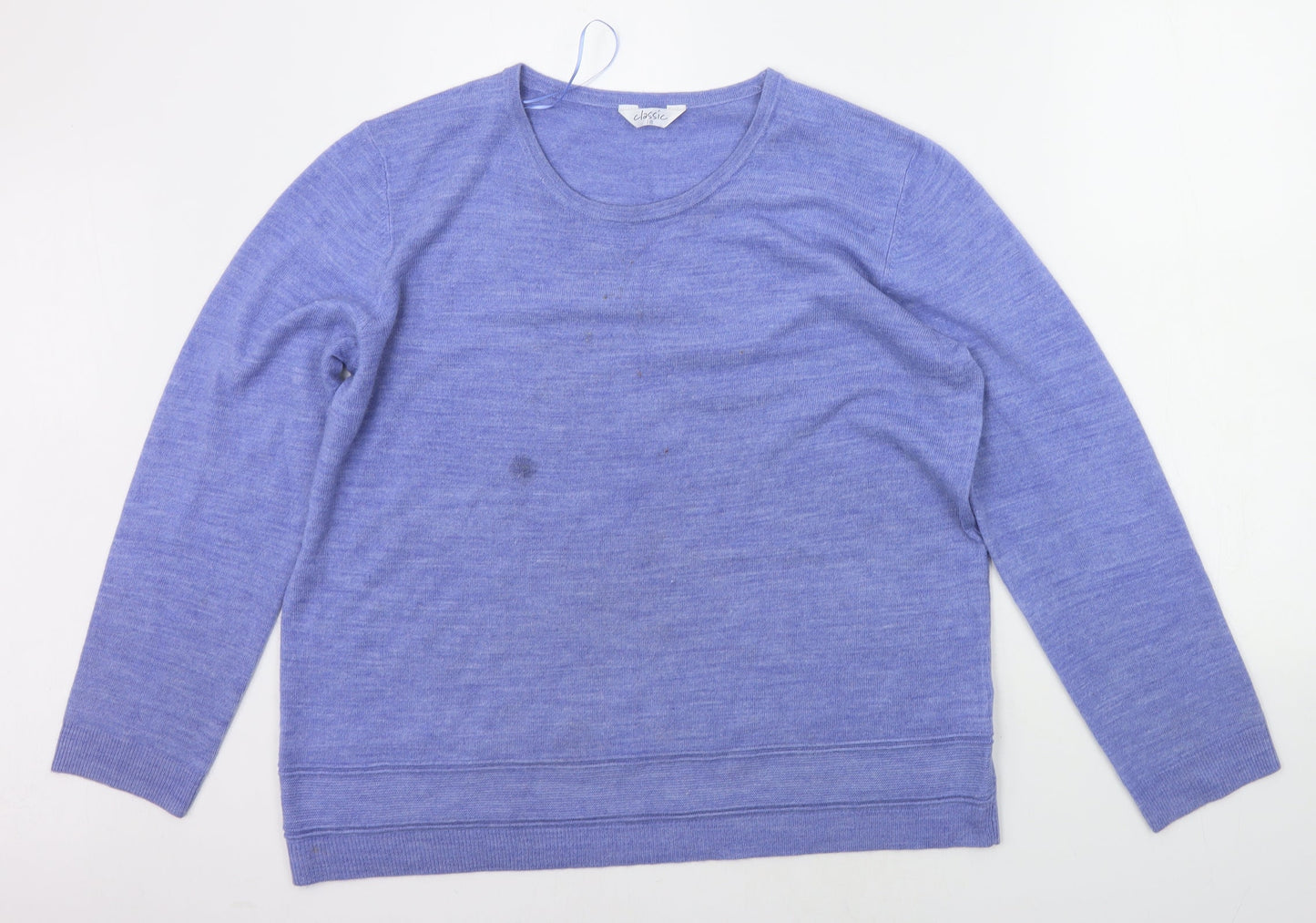 Classic Womens Blue Houndstooth  Pullover Jumper Size 18
