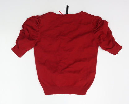 Preloved eVIE Womens Red   Cardigan Jumper Size 12 - Back