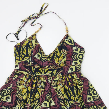 Preloved Atmosphere Womens Yellow Geometric  A-Line  Size 10 - Detail