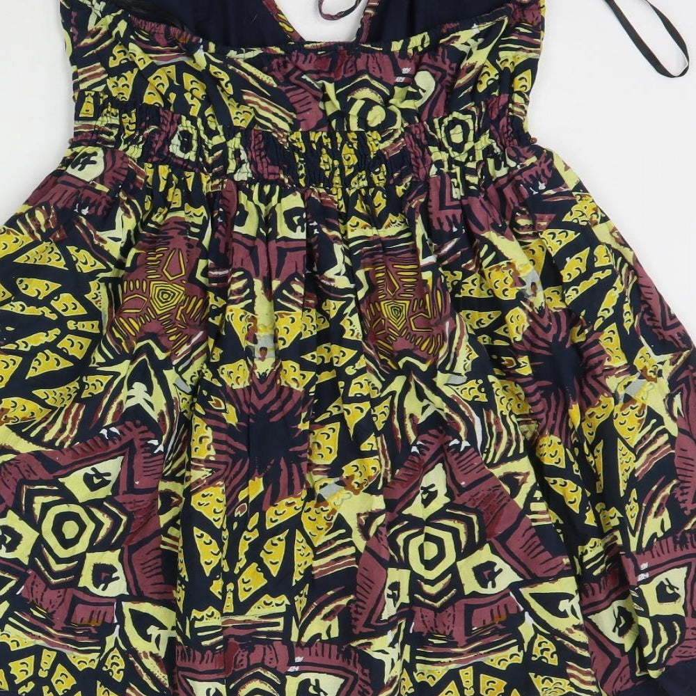 Atmosphere Womens Yellow Geometric  A-Line  Size 10