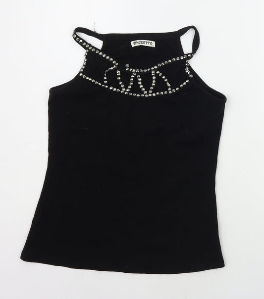 Vinceotto Womens Black   Basic T-Shirt Size L