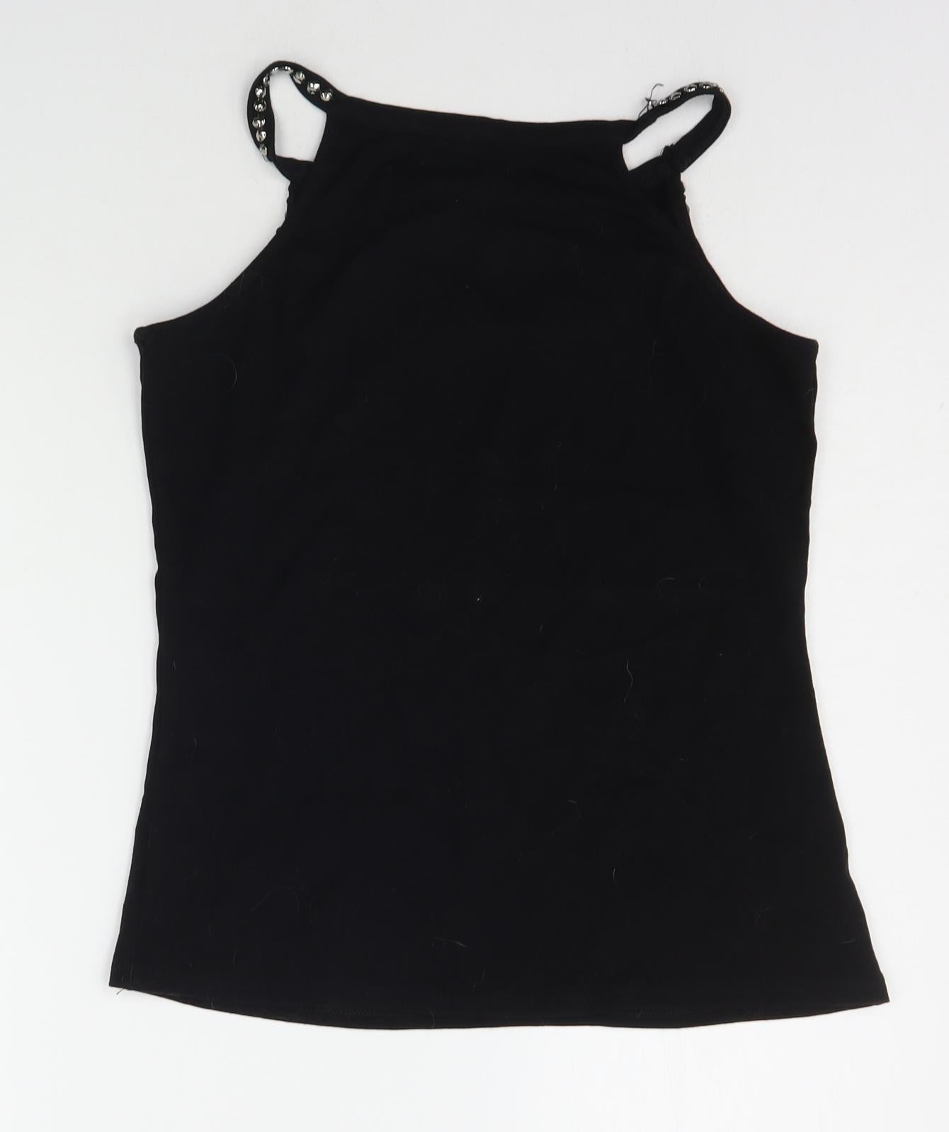 Vinceotto Womens Black   Basic T-Shirt Size L