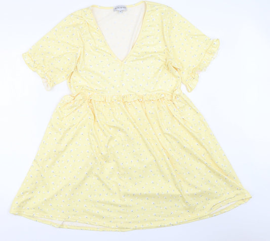 In the Style Womens Yellow   Fit & Flare  Size 12