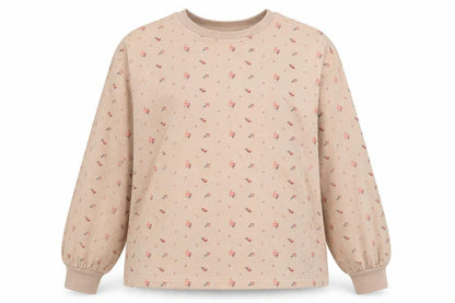 George Womens Beige Floral  Pullover Sweatshirt Size L
